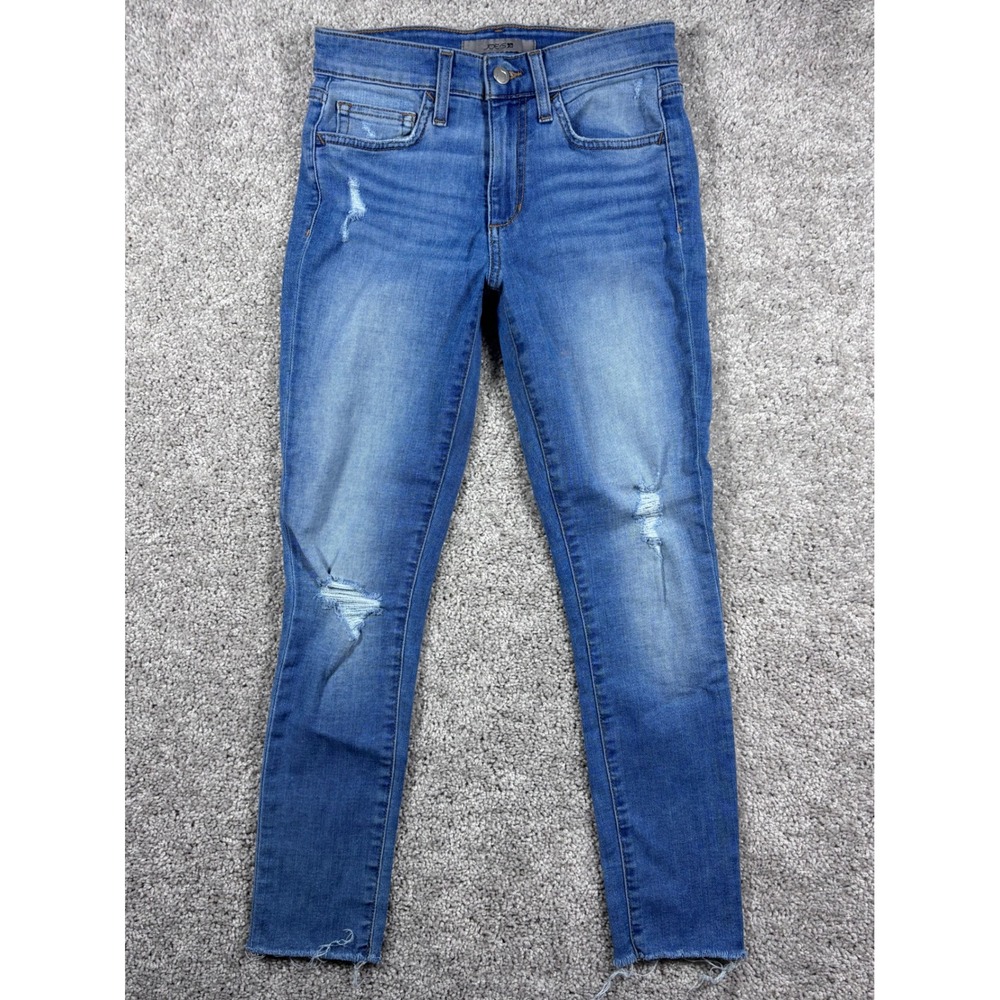 Joe's Jeans Emerald Distressed Skinny Ankle Jeans Size 26 Light Wash‎ Denim